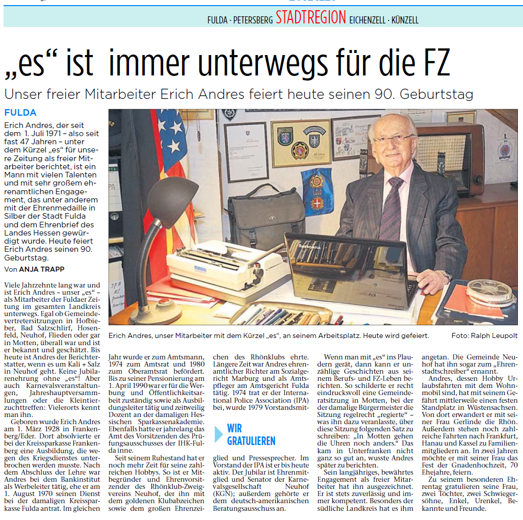 90. Geburtstag Erich Andres